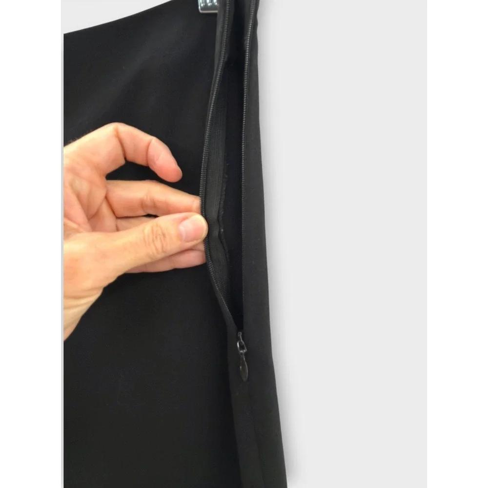 Elie Tahari Virgin Wool Blend Dress Pants Black Straight Leg Size 14 Career Chic - Picture 4 of 11